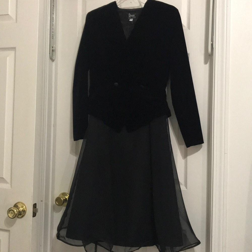 Black knee length choir dress size 8 with jacket